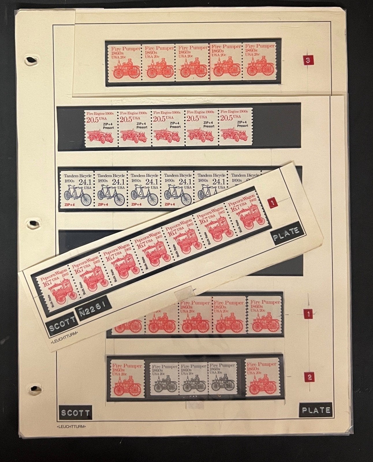 United States Transportation Plate Number Coils PNC Stamp Collection Pages ZAYIX