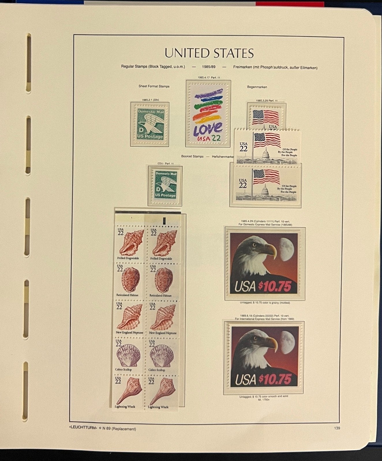 United States Stamp Album Collection MNH 1984-1990 ZAYIX