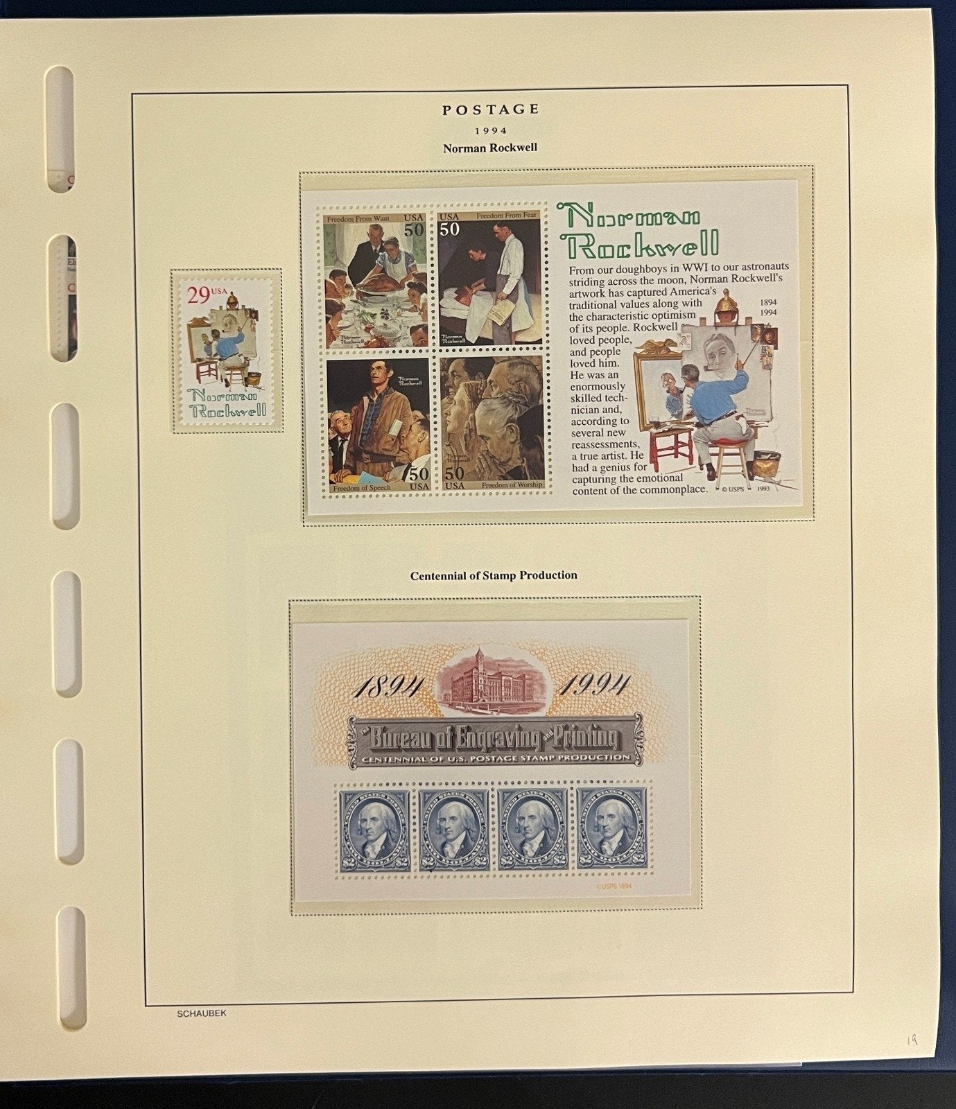US 1994-1995 Nearly Complete MNH Collection in Schaubek Hingelesss Album ZAYIX