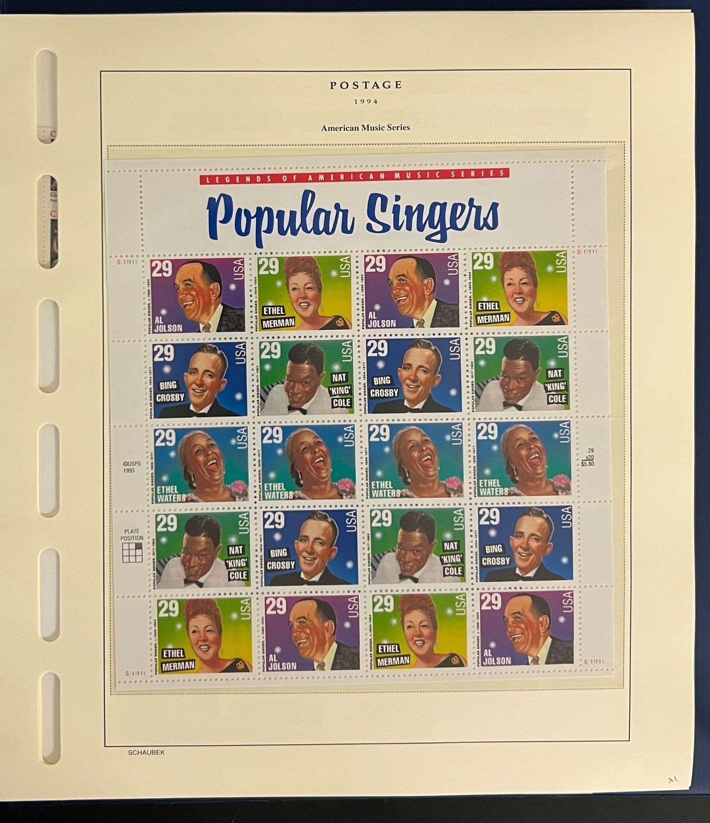 US 1994-1995 Nearly Complete MNH Collection in Schaubek Hingelesss Album ZAYIX