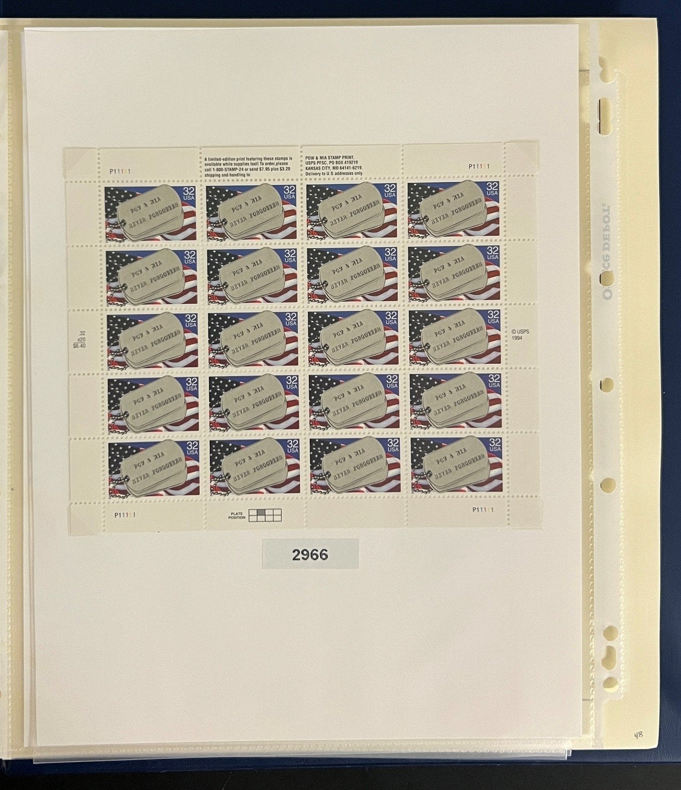 US 1994-1995 Nearly Complete MNH Collection in Schaubek Hingelesss Album ZAYIX