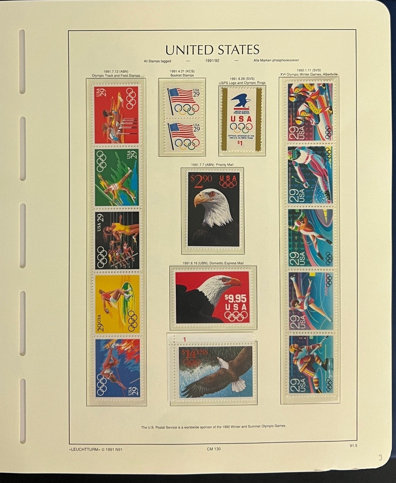 United States Stamp Collection Schaubek Album MNH 1991-1993 ZAYIX