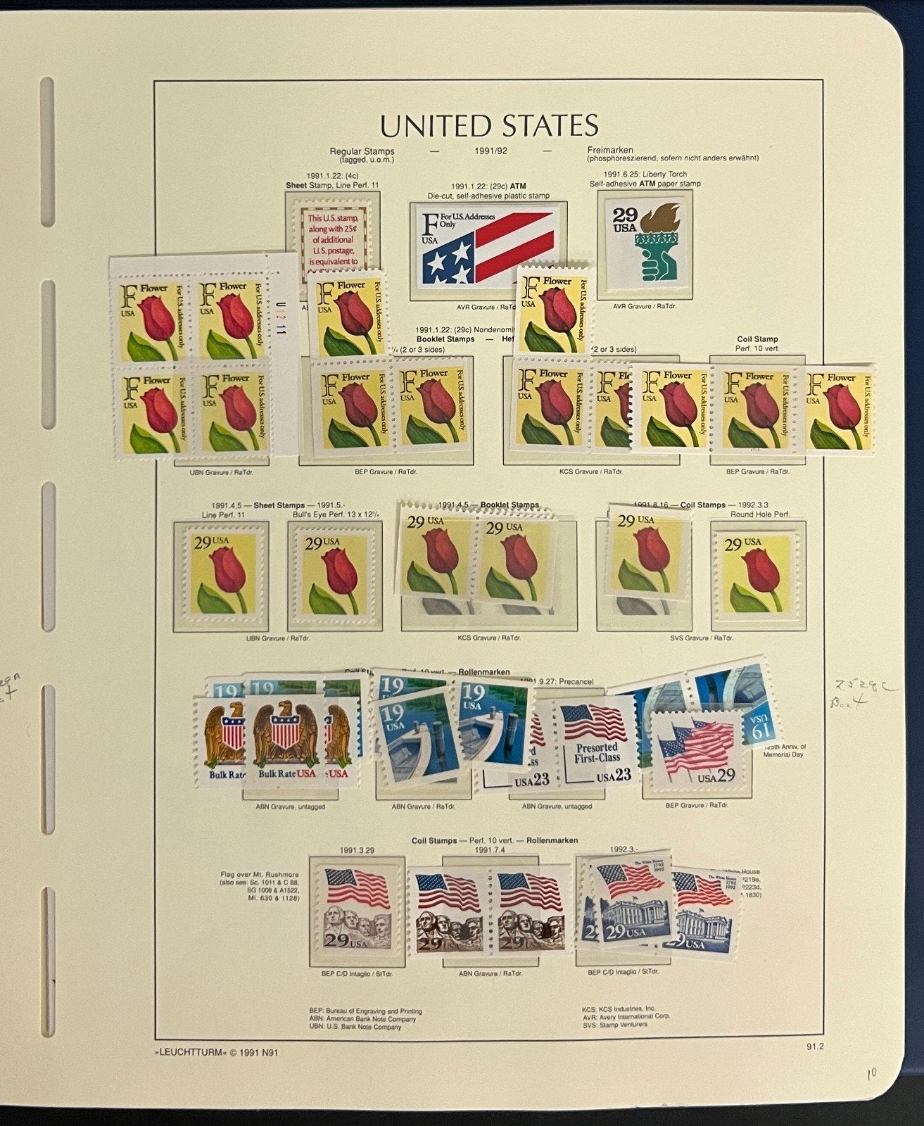 United States Stamp Collection Schaubek Album MNH 1991-1993 ZAYIX