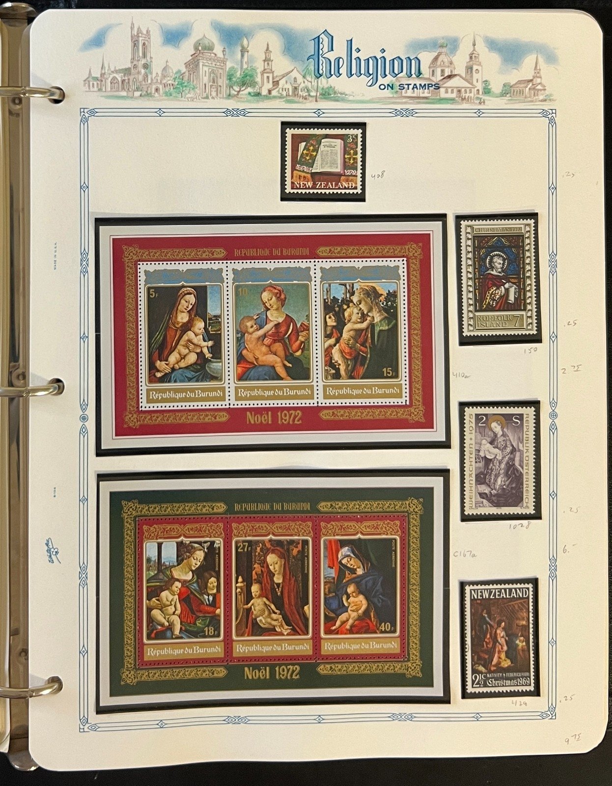 World Wide Religion Topicals Stamp Collection Album MNH ZAYIX