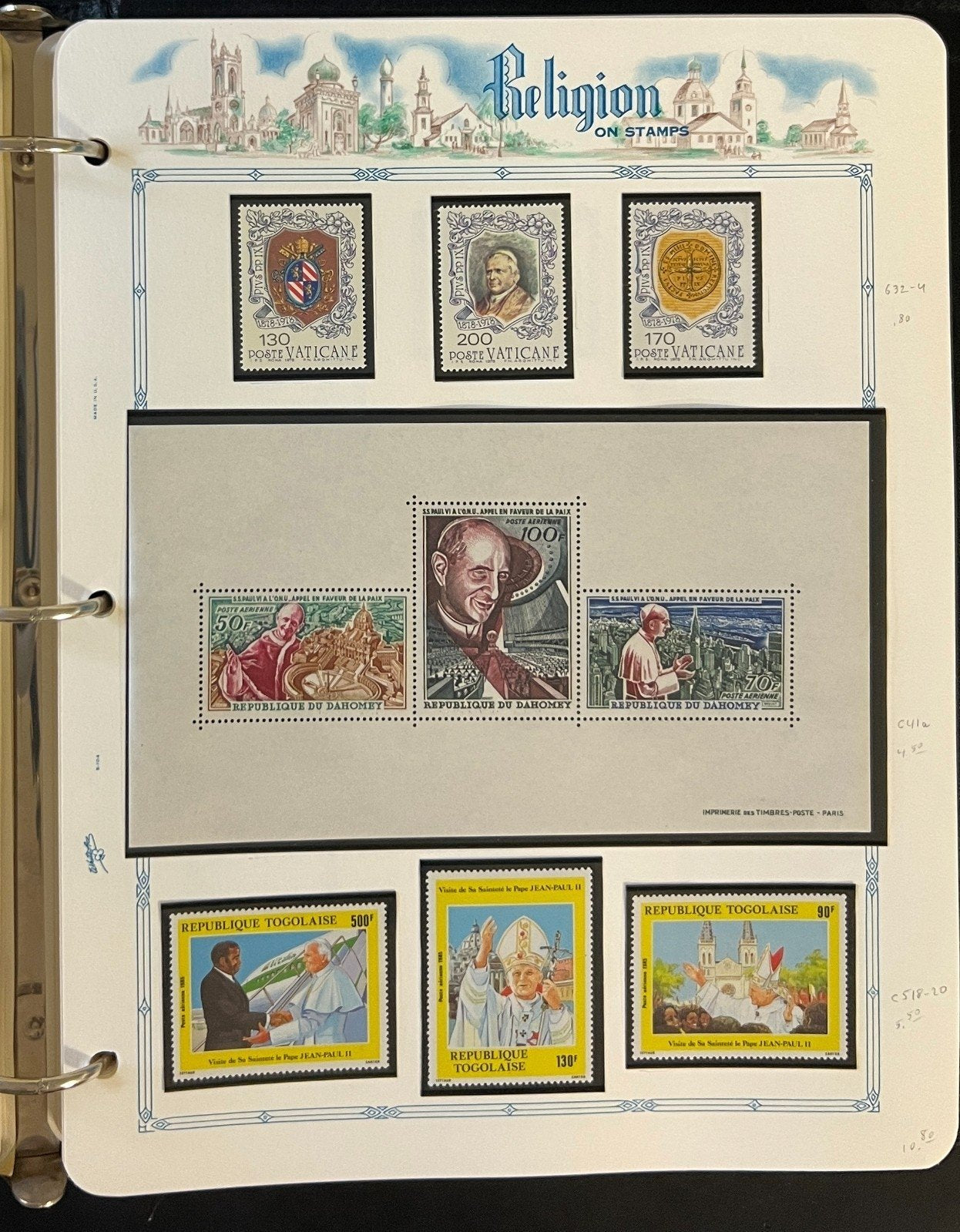 World Wide Religion Topicals Stamp Collection Album MNH ZAYIX