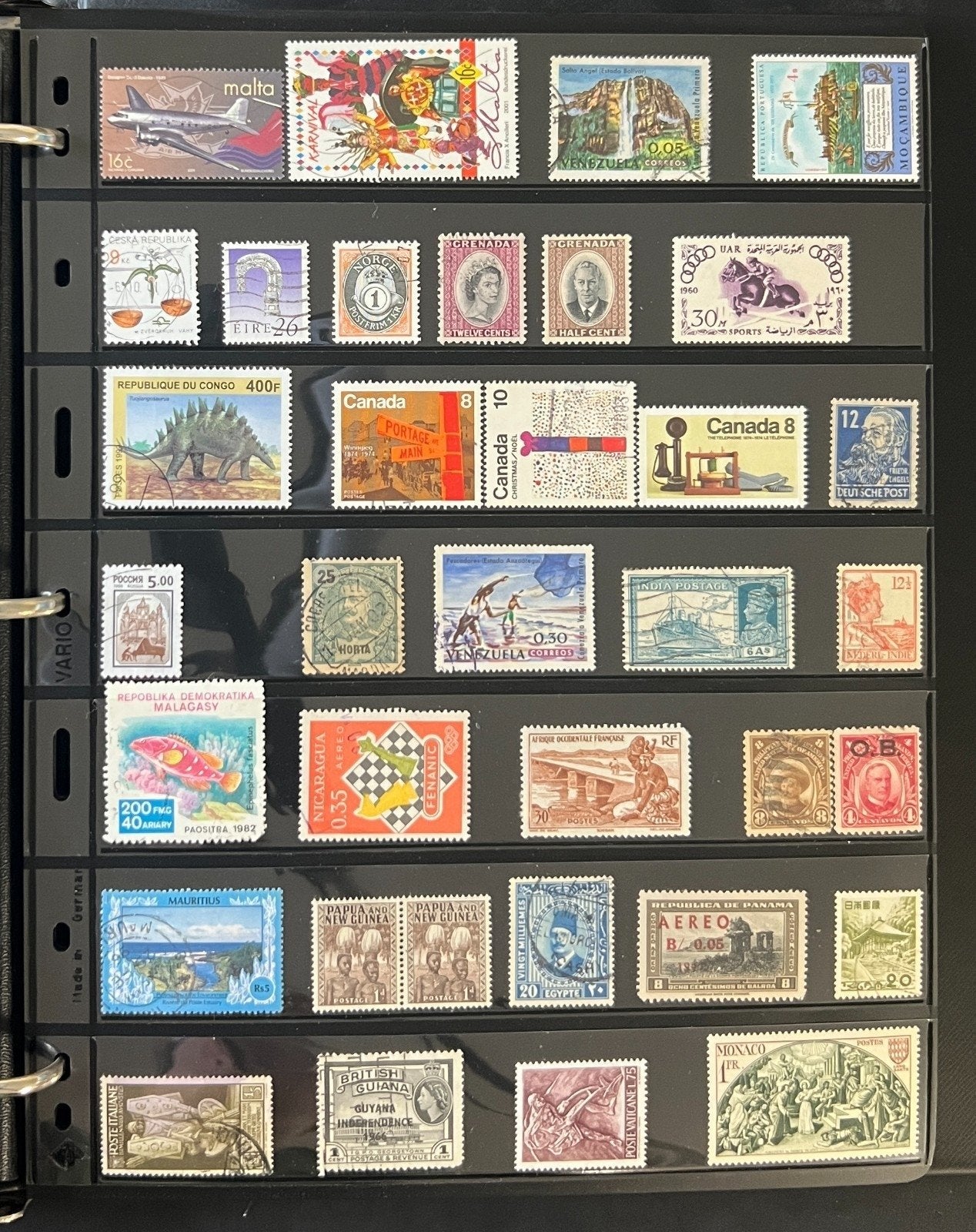 World Wide Stamp Collection 20 Pages Stock Book 500+ Stamps Mint & Used ZAYIX