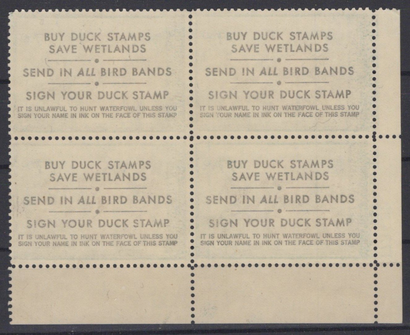 US 1979 Green-Winged Teal $7.50 Duck Stamp Plate Block Scott# RW46 MNH VF ZAYIX