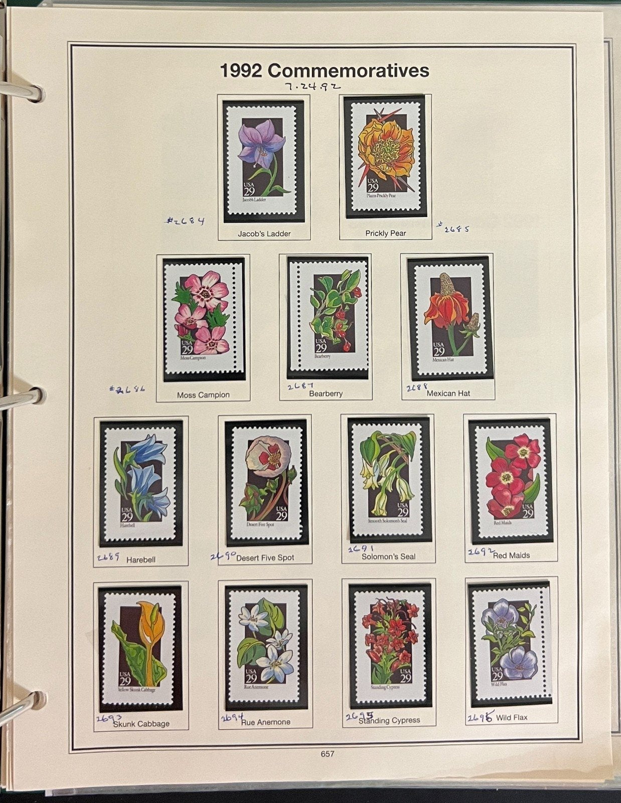 United States 1985-1993 Stamp Collection Mystic Album Mint & Used ZAYIX