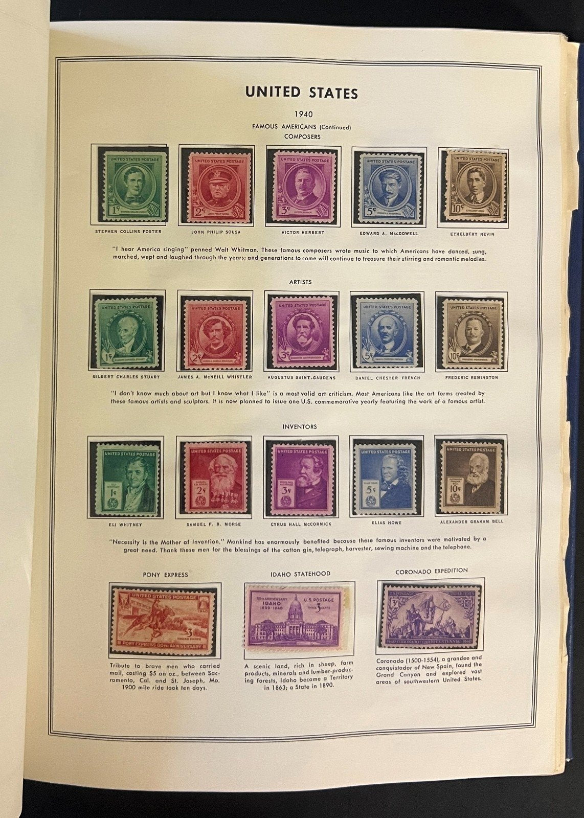 United States 1847-1974 Stamp Collection Harris Album Mint & Used  ZAYIX