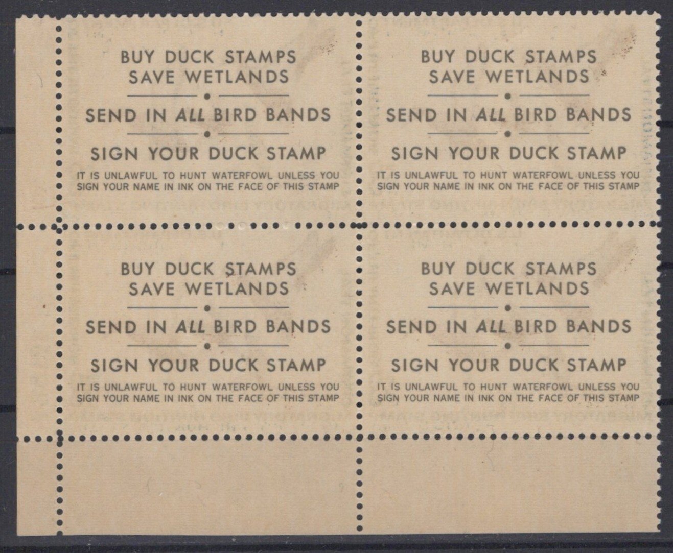 US 1971 Cinnamon Teal $3 Duck Stamp Plate Block Scott# RW38 MNH F ZAYIX
