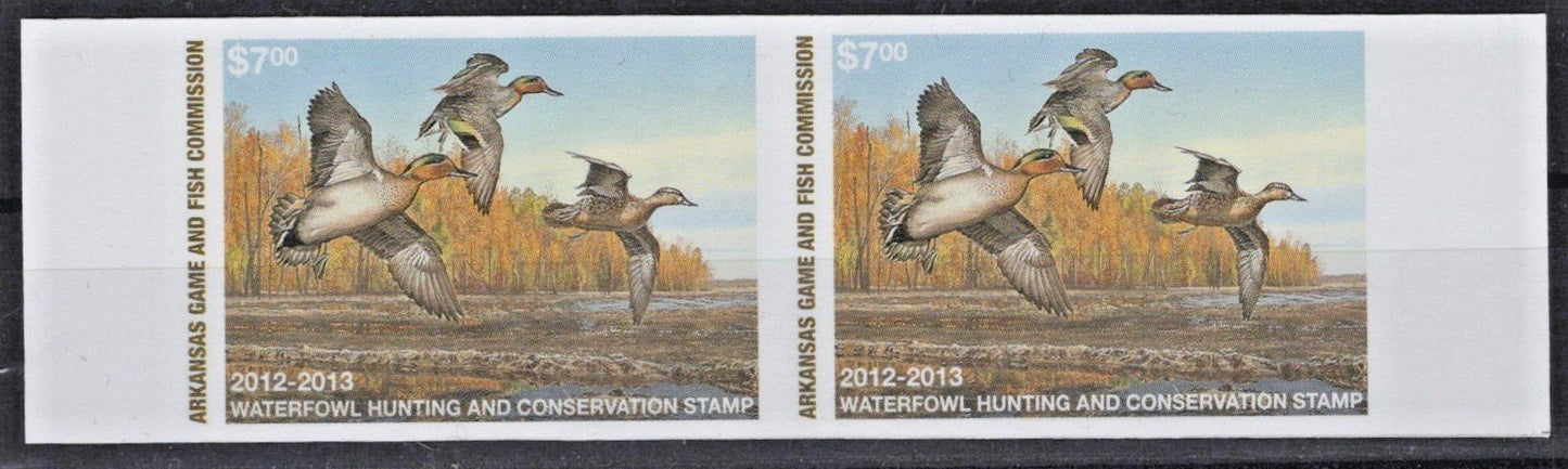 2012 Arkansas $7 Resident Duck Stamp Proof Pair Cotton# AR-PP32 MNH VF ZAYIX
