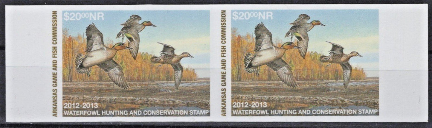 2012 Arkansas Non-Resident Duck Stamp Proof Pair Cotton# AR-PPN32 MNH VF ZAYIX