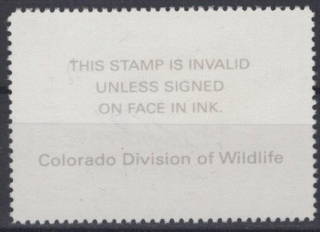 Colorado 1990 Governor Hand Signed $5+$50 Duck Stamp Cotton# CO-WGS1 MNH ZAYIX