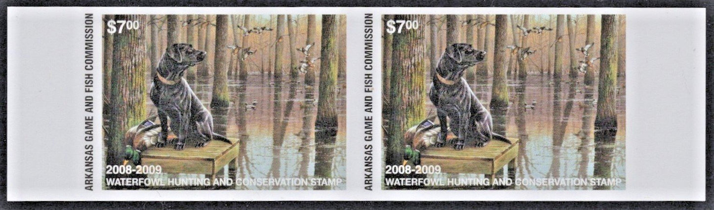 2008 Arkansas $7 Resident Duck Stamp Proof Pair Cotton# AR-PP28 MNH VF ZAYIX