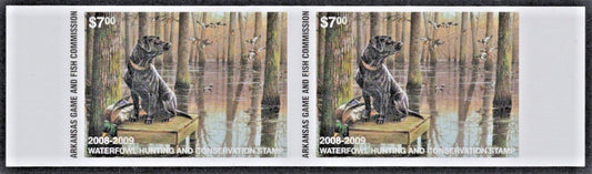 2008 Arkansas $7 Resident Duck Stamp Proof Pair Cotton# AR-PP28 MNH VF ZAYIX
