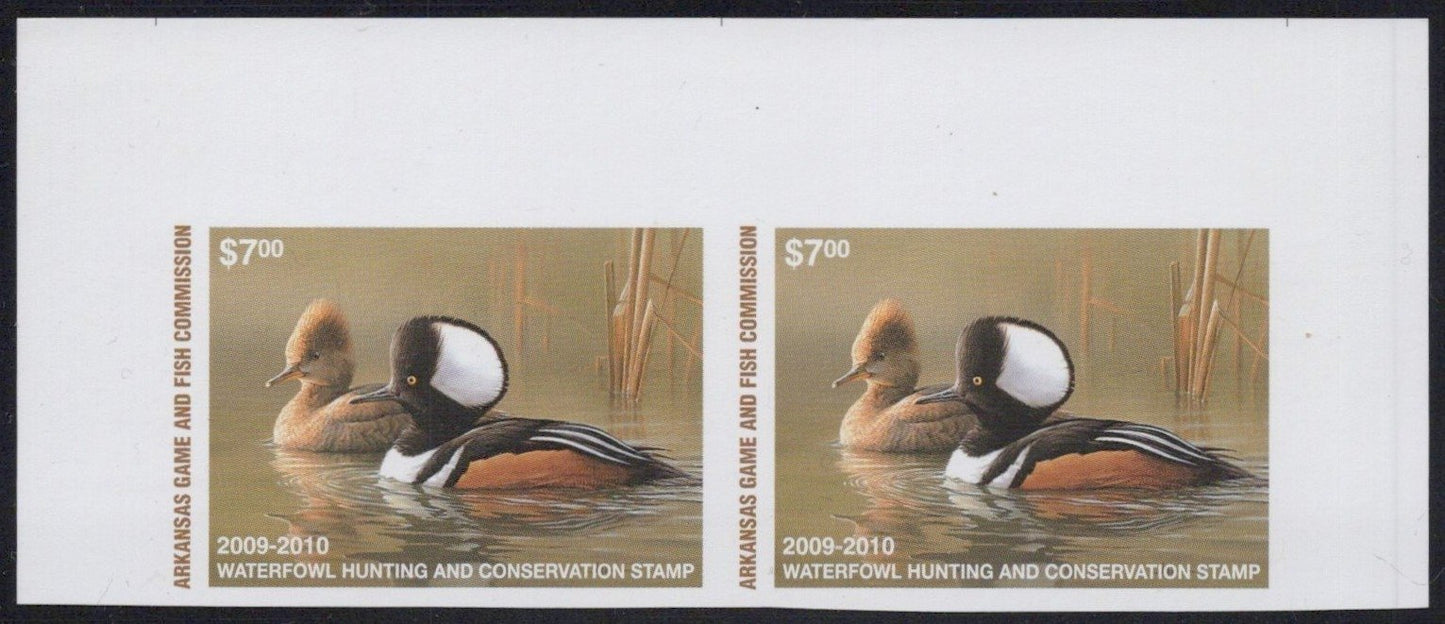 2009 Arkansas $7 Imperf Proof Pair Resident Duck Stamp Cot# AR-PP29 MNH VF ZAYIX