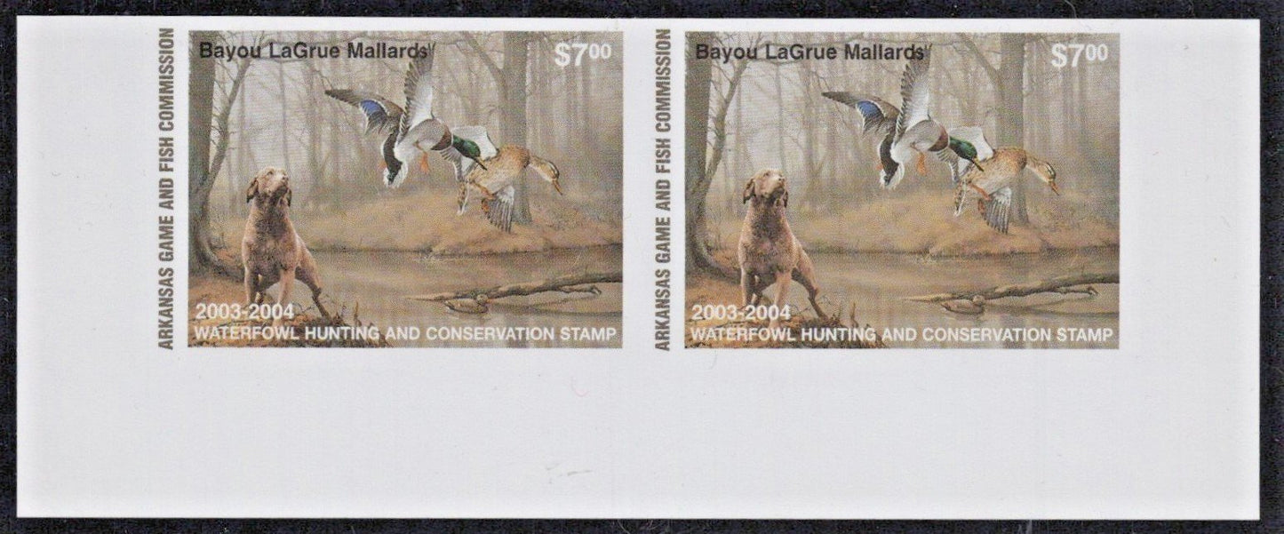 2003 Arkansas $7 Imperf Proof Pair Resident Duck Stamp Cot# AR-PP23 MNH VF ZAYIX