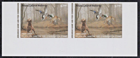 2003 Arkansas $7 Imperf Proof Pair Resident Duck Stamp Cot# AR-PP23 MNH VF ZAYIX