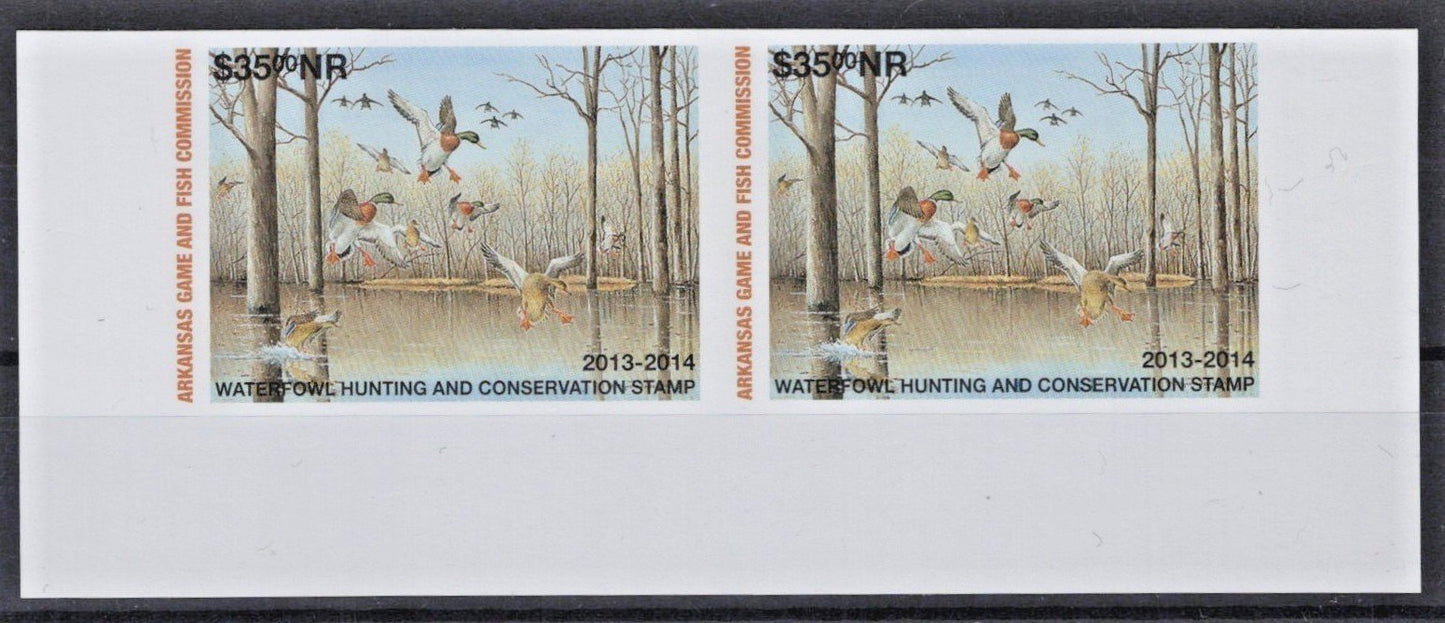 2013 Arkansas $35 Imperf Proof Pair Non-resident Duck Cot# AR-PPN33 MNH VF ZAYIX