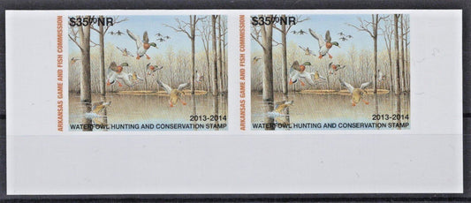 2013 Arkansas $35 Imperf Proof Pair Non-resident Duck Cot# AR-PPN33 MNH VF ZAYIX