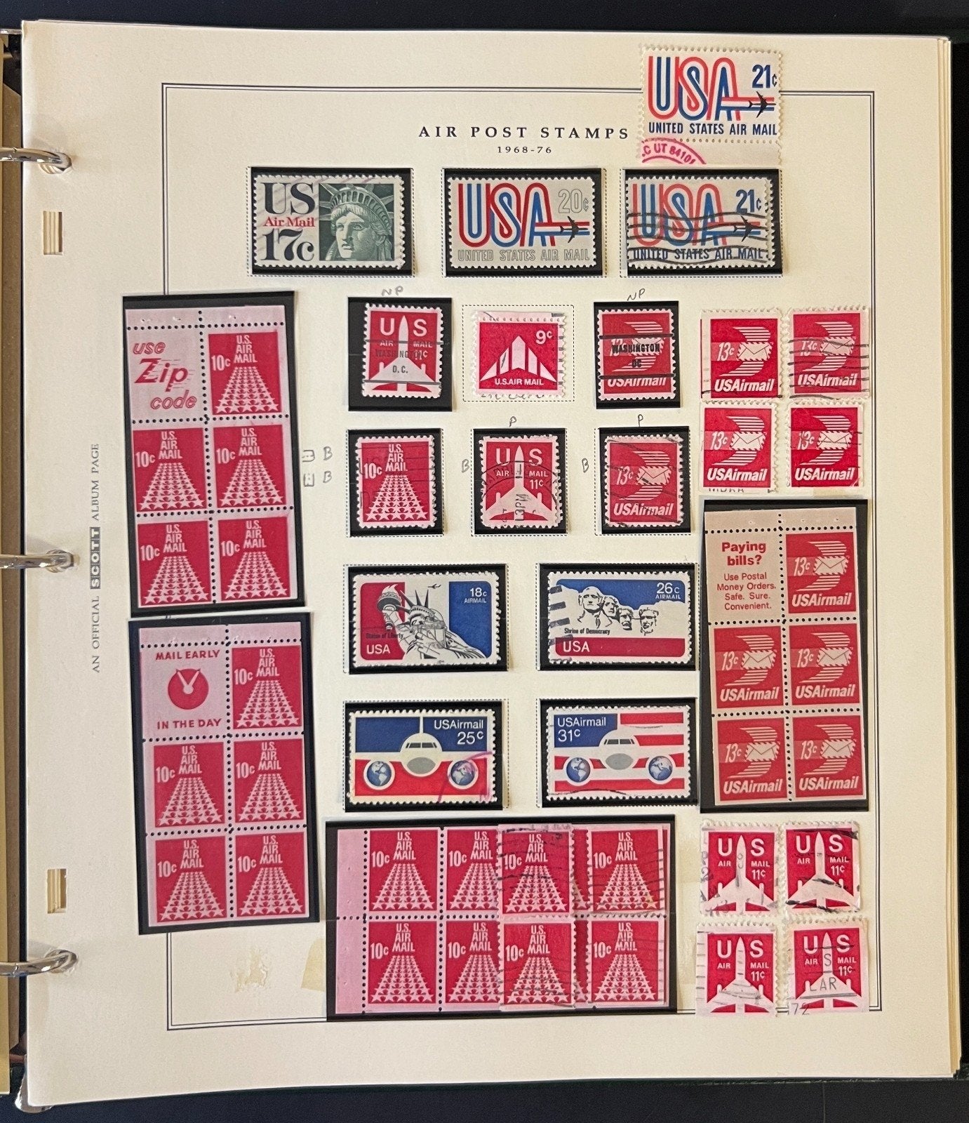 U.S. Airmail & Postage Due & Official Mail Stamp Collection Album ZAYIX
