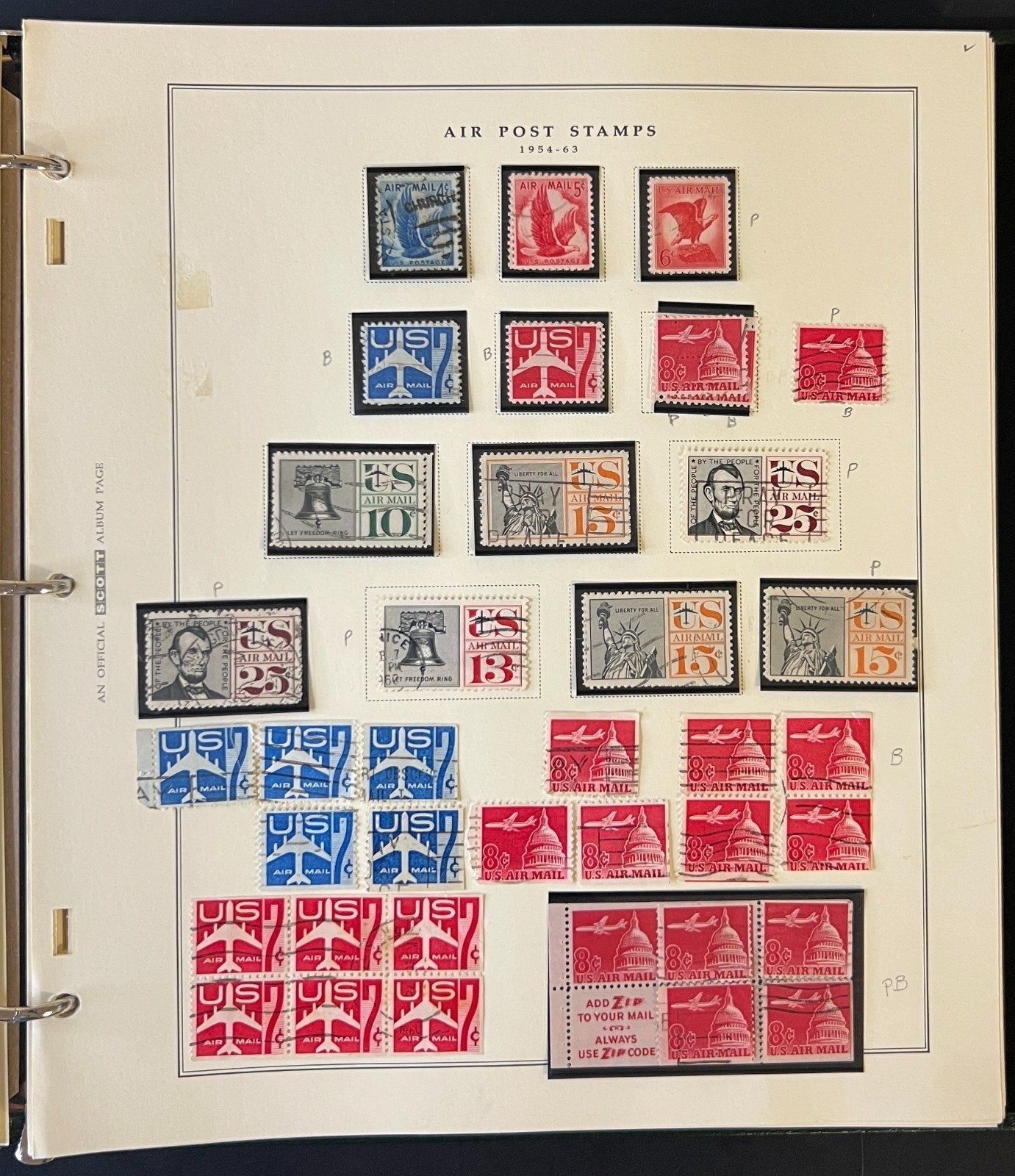 U.S. Airmail & Postage Due & Official Mail Stamp Collection Album ZAYIX