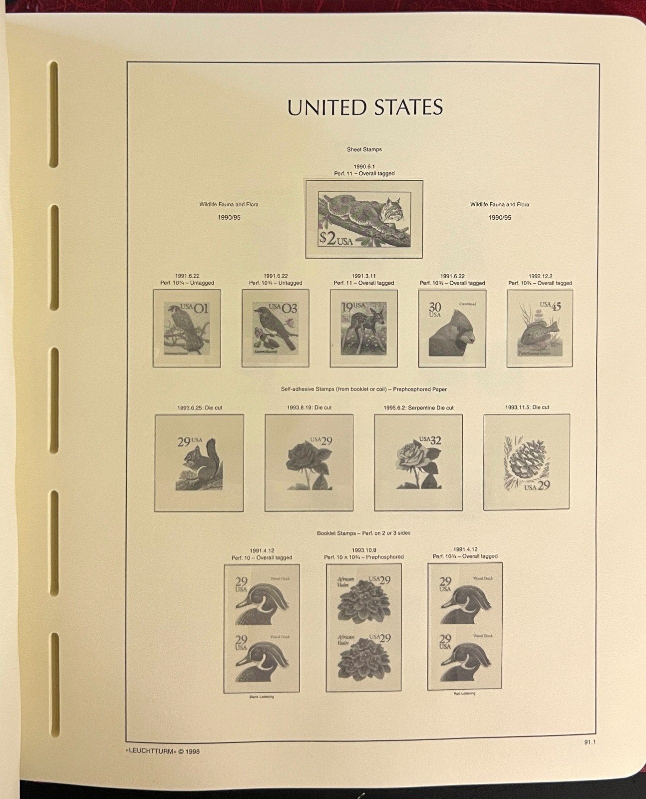 United States 1987-1995 Lighthouse Hingeless Stamp Album ZAYIX