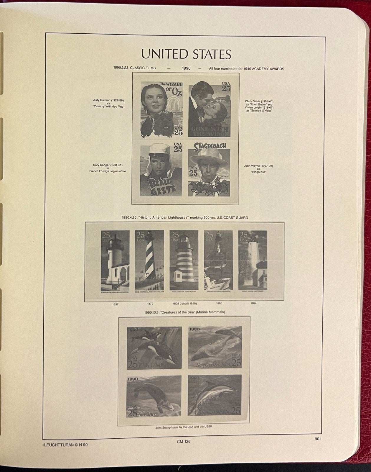 United States 1975-1993 Lighthouse Hingeless Stamp Album ZAYIX