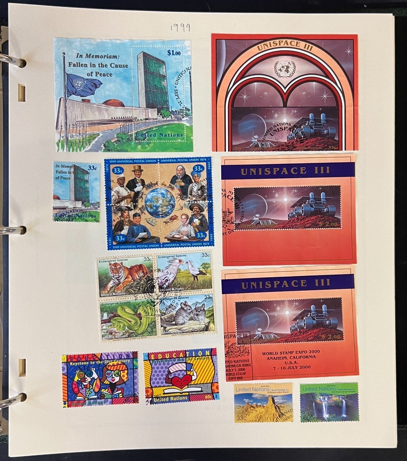 United Nations 1951-2002 Stamp Collection Scott Album Mint & Used ZAYIX