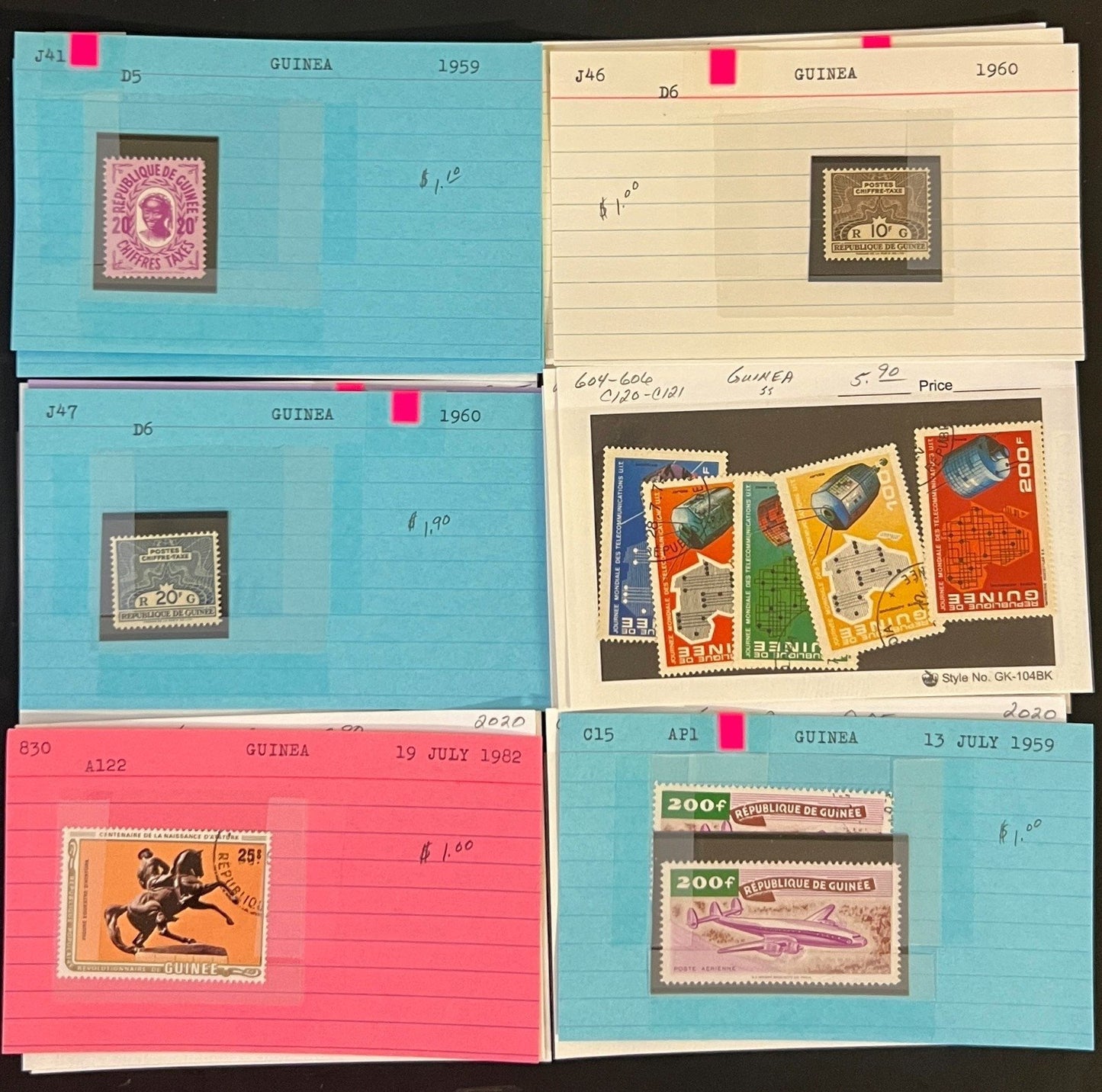Africa Stamp Collection On Dealer Cards Identified By Scott Catalog ZAYIX