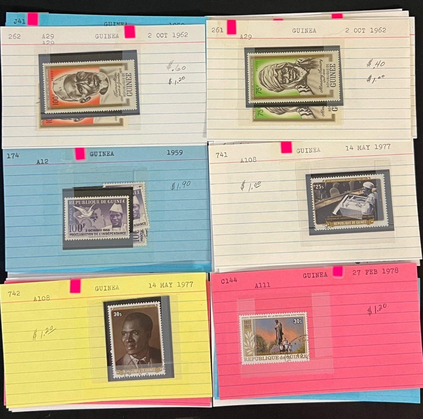 Africa Stamp Collection On Dealer Cards Identified By Scott Catalog ZAYIX