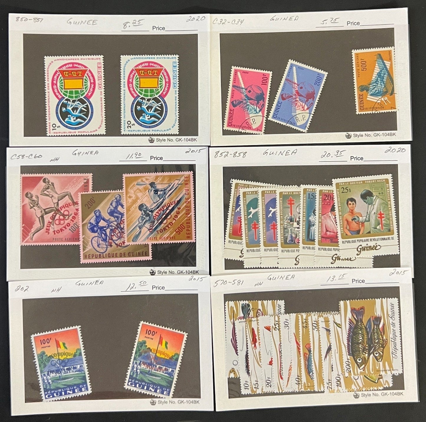 Africa Stamp Collection On Dealer Cards Identified By Scott Catalog ZAYIX