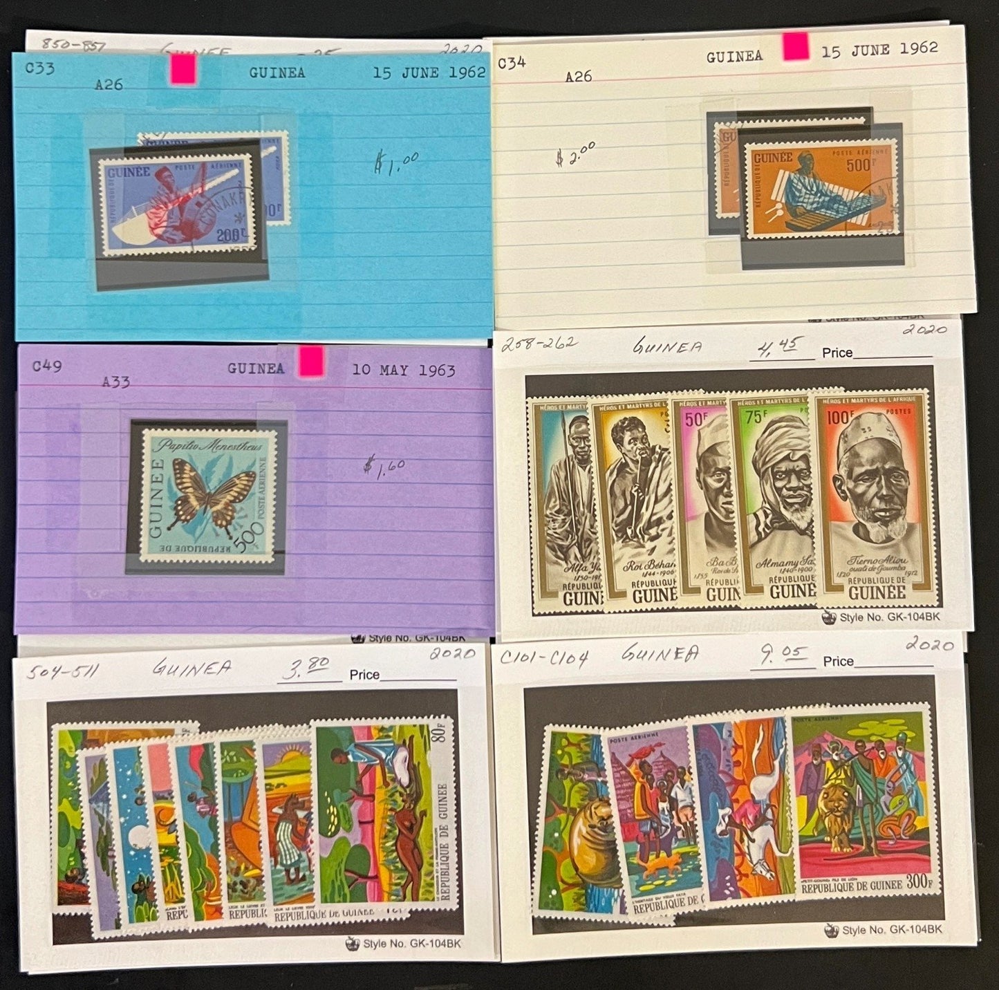 Africa Stamp Collection On Dealer Cards Identified By Scott Catalog ZAYIX