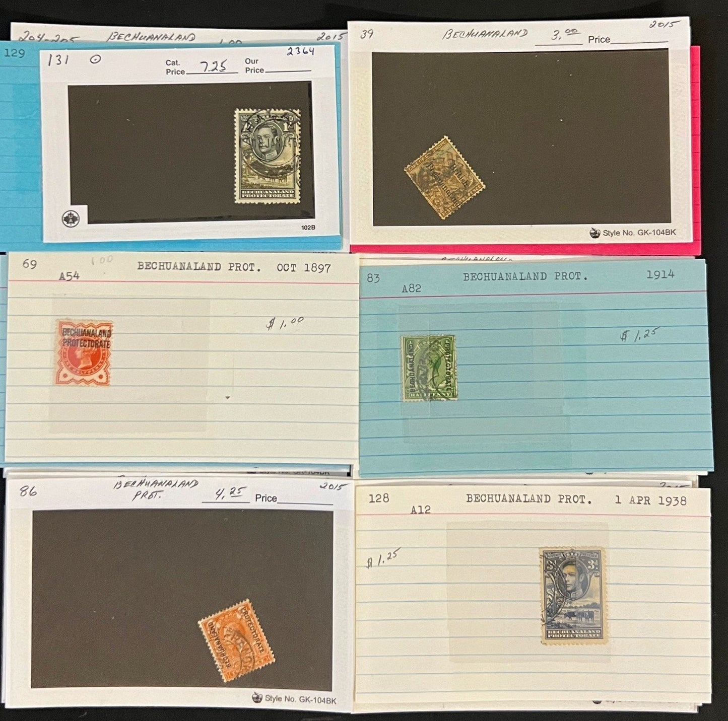 Africa Stamp Collection On Dealer Cards Identified By Scott Catalog ZAYIX