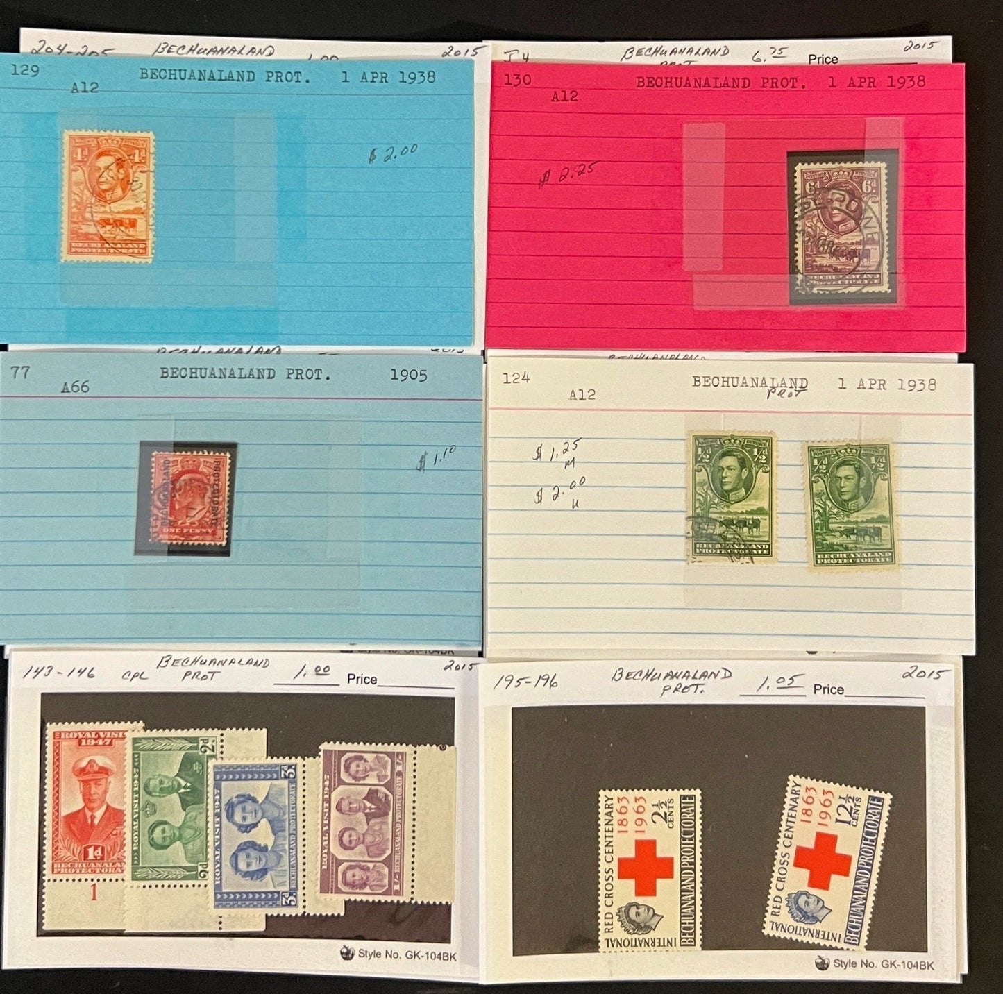 Africa Stamp Collection On Dealer Cards Identified By Scott Catalog ZAYIX