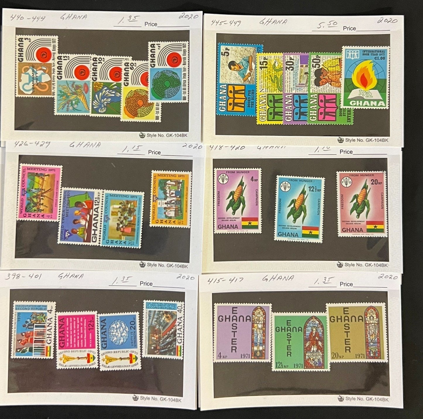 Africa Stamp Collection On Dealer Cards Identified By Scott Catalog ZAYIX