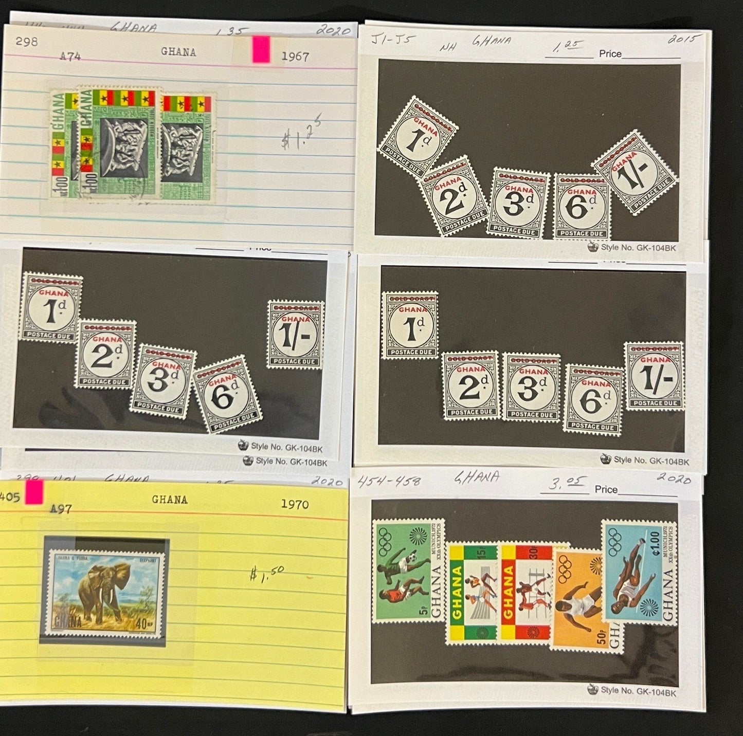 Africa Stamp Collection On Dealer Cards Identified By Scott Catalog ZAYIX