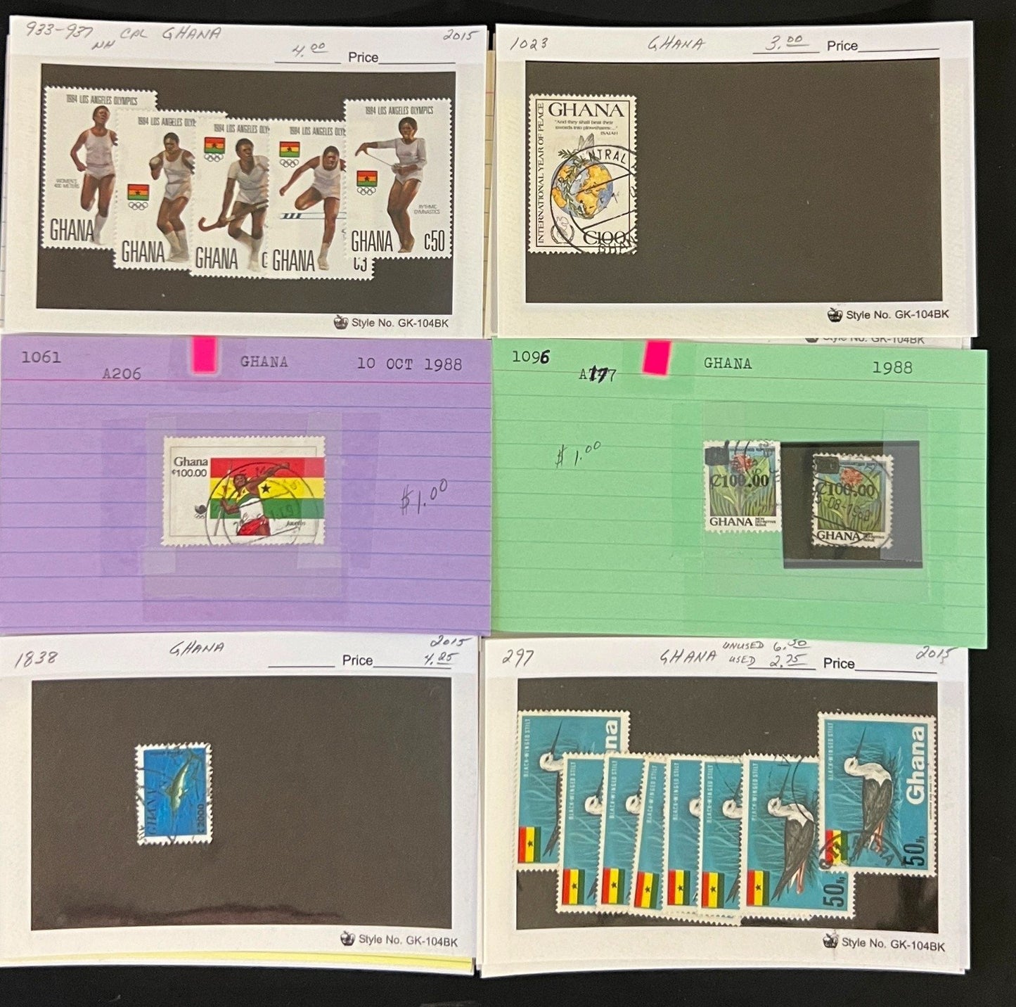 Africa Stamp Collection On Dealer Cards Identified By Scott Catalog ZAYIX
