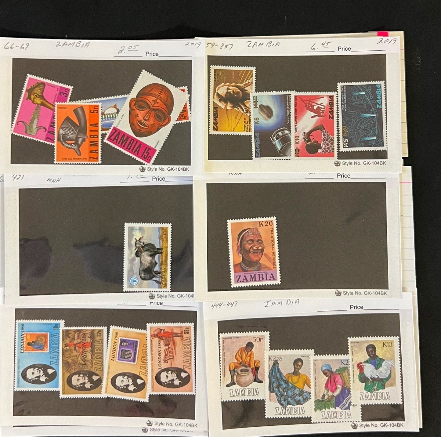 Africa Stamp Collection On Dealer Cards Identified By Scott Catalog ZAYIX