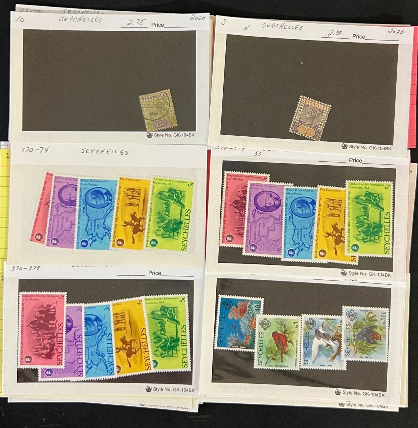 Africa Stamp Collection On Dealer Cards Identified By Scott Catalog ZAYIX