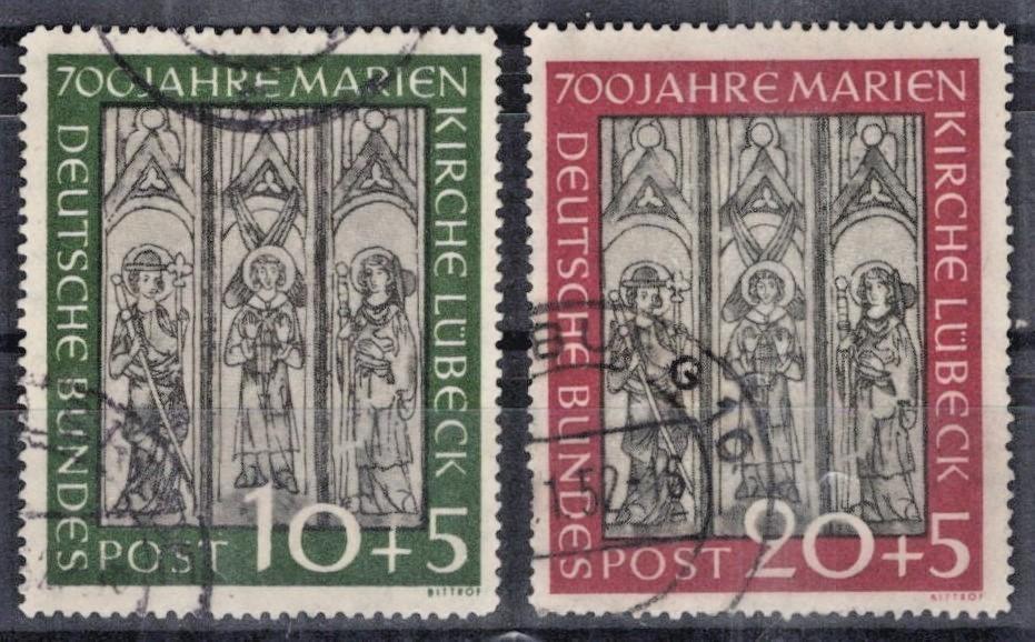 Germany 1951 Frescoes from Marienkirche, Lubeck Semi-Postal B316-B317 Used ZAYIX
