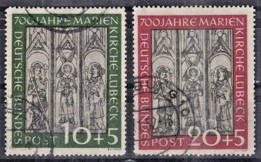 Germany 1951 Frescoes from Marienkirche, Lubeck Semi-Postal B316-B317 Used ZAYIX