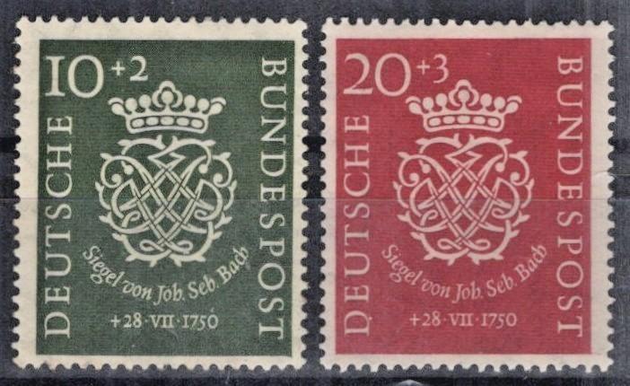 Germany 1950 Seal of Johann Sebastian Bach Semi-Postal B314-B315 MH ZAYIX