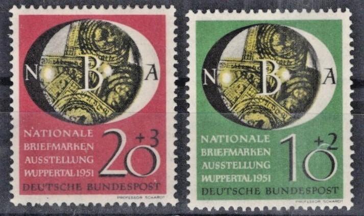 Germany 1951 Stamps Under Magnifying Glass Semi-Postal B318-B319 MH ZAYIX