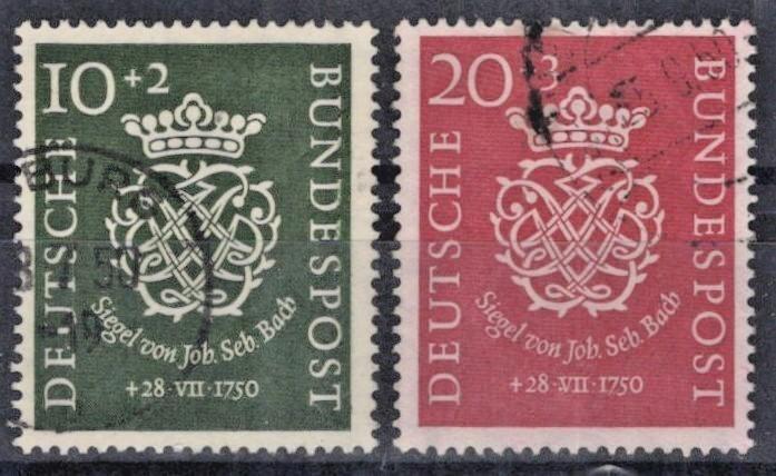 Germany 1950 Seal of Johann Sebastian Bach Semi-Postal B314-B315 Used ZAYIX