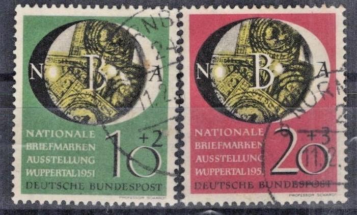Germany 1951 Stamps Under Magnifying Glass Semi-Postal B318-B319 Used ZAYIX