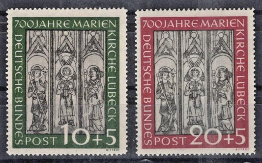 Germany 1951 Frescoes from Marienkirche, Lubeck Semi-Postal B316-B317 MH ZAYIX