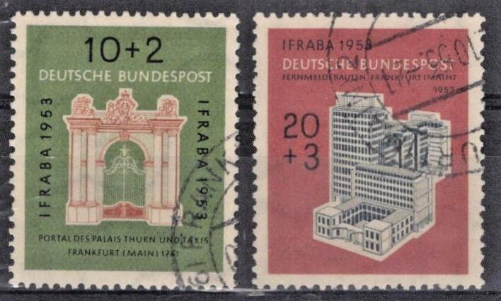Germany 1953 Thurn & Tasis Palace Gate Semi-Postal B332-B333 Used ZAYIX