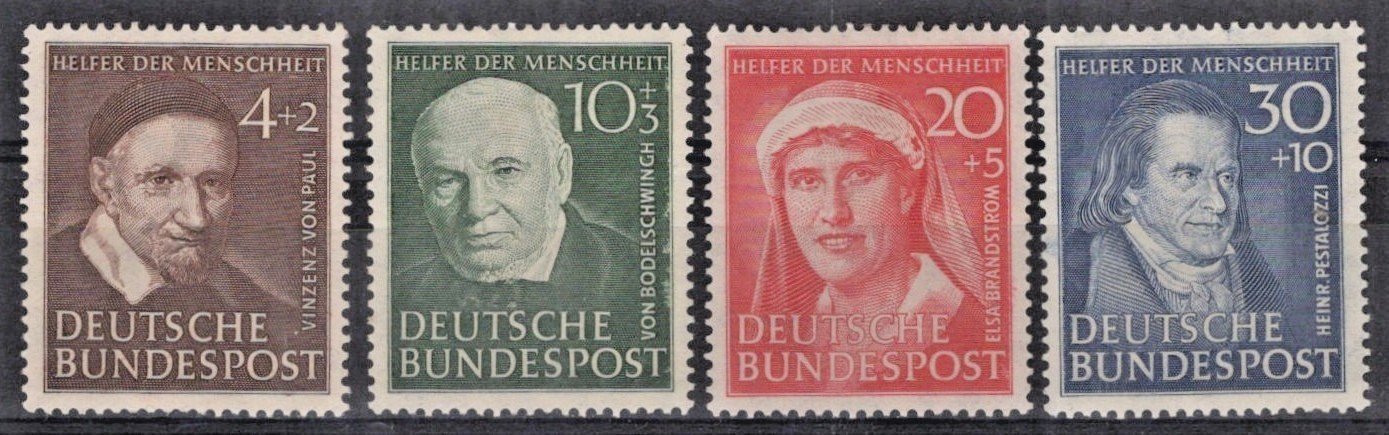 Germany 1951 Portraits of Historical Figures Semi-Postal B320-B323 MH ZAYIX
