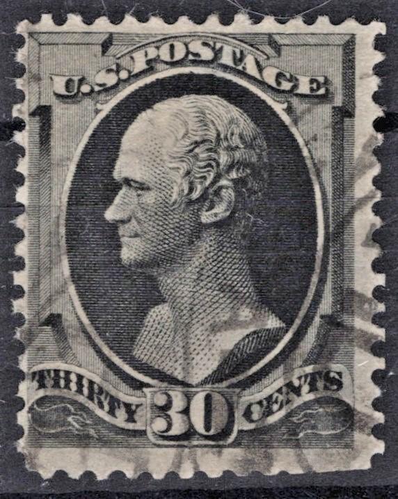 US 1879 30c Hamilton 190 F-VF Soft Porous Paper Used American Bank Note Co ZAYIX